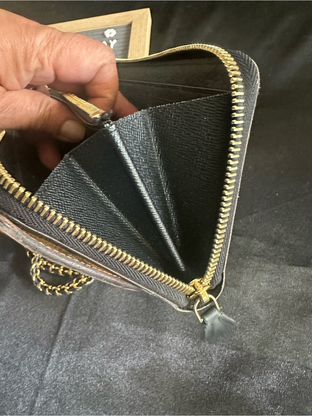 Louis Vuitton Monogram Brown & Tan Chain Wristlet Clutch - Picture 15 of 16